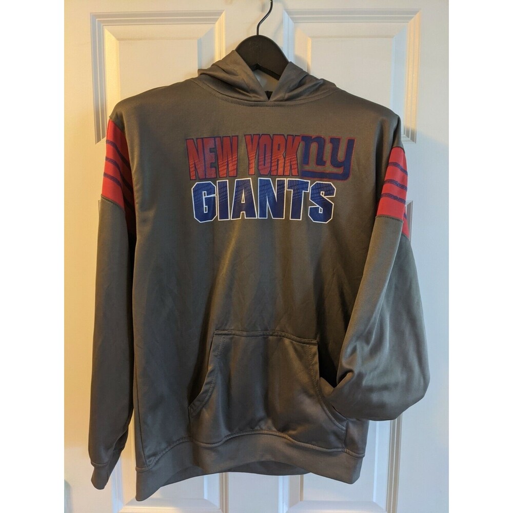 NFL Team Apparel New York Giants Gray Pullover Hoodie Youth Size XL(18)